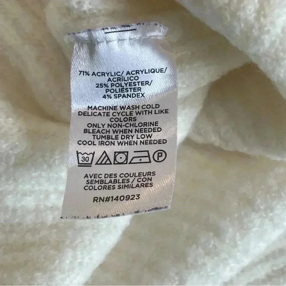 LOFT Ivory Soft Turtleneck Sweater Small Stretch Oversized Comfy Office Neutral - Picture 8 of 8